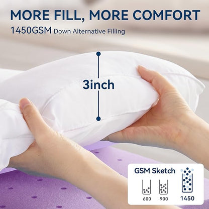 BDEUS Dual Layer 5 Inch Memory Foam Mattress Topper Twin XL Size for Dorm Room, 2 Inch Gel Memory Foam Plus 3 Inch 1450 GSM Pillow Top Mattress Pad Cover,College Dorm Essentials,White