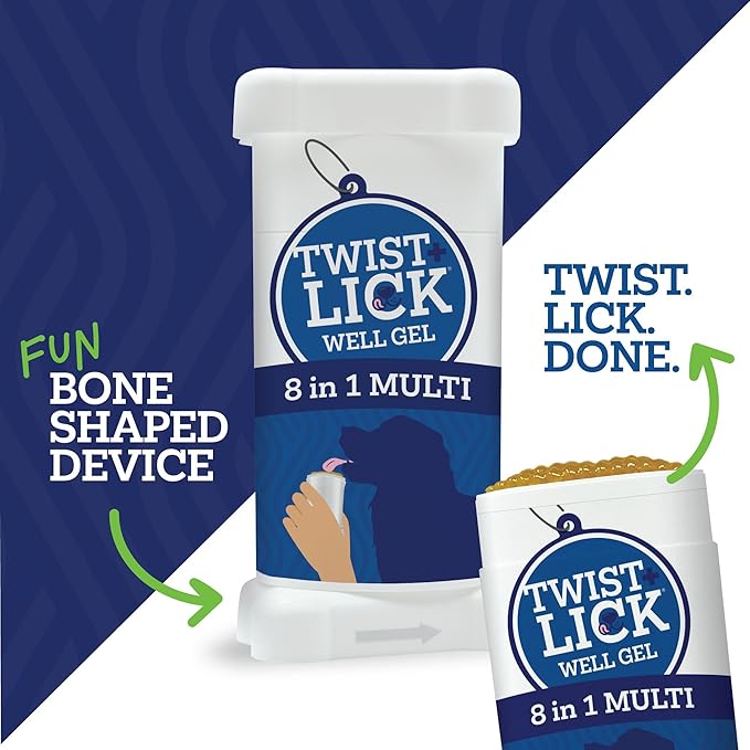 Twist + Lick Well Gel 8 in1 Supplement for Dogs 2.3 oz-Mewly Pet