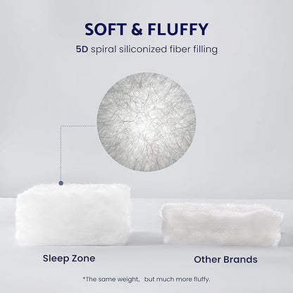 SLEEP ZONE Cooling Mattress Topper Twin Size Quilted Fitted Mattress Pad Cover, Soft Fluffy Down Alternative Pillow Top Bed Topper Deep Pocket 8-21 Inch (Grey, Twin)
