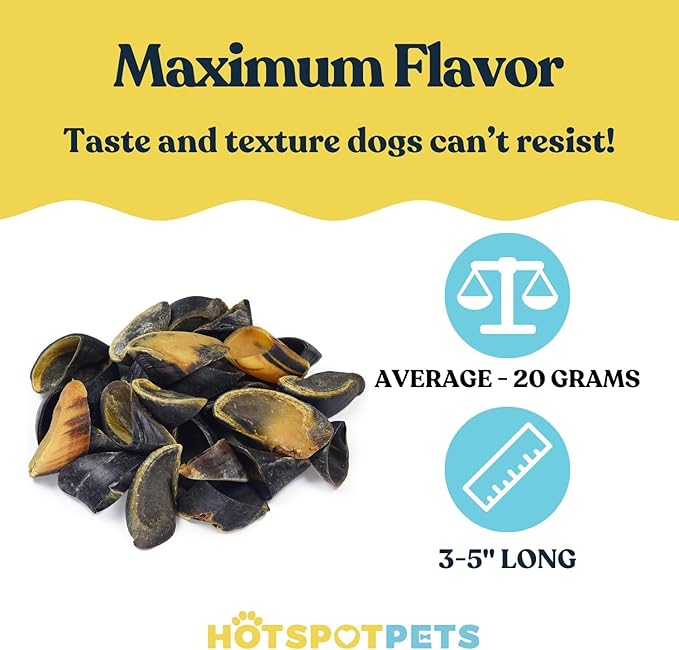 Full-Size Cow Hooves for Dogs | (5 Pack) All-Natural Long Lasting Dog Chews | Made from Grass Fed Cattle | Tasty Treat for Oral Hygiene | Fantastic Alternative for Rawhide and Bully Sticks-Mewly Pet