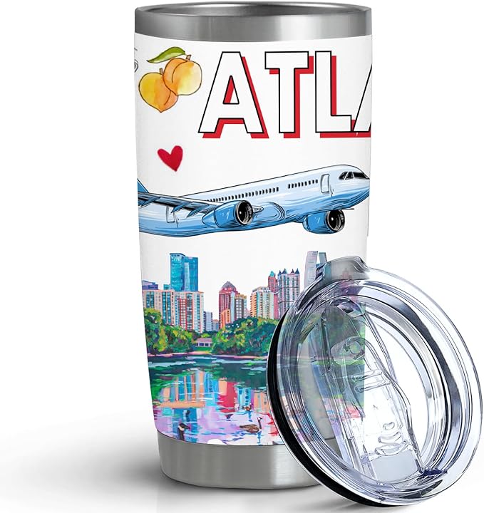 City Travel Mug for City Lover,20oz Double Wall Tumbler Vacuum Insulated Stainless Steel Coffee Cups (Atlanta)
