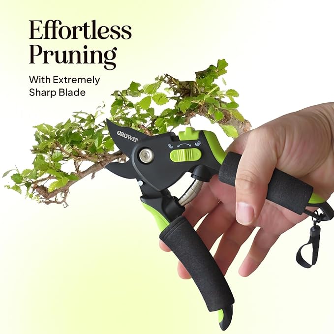 Soft Grip Pruning Shears for Weak & Arthritic Hands – Easy-Cut Garden Clippers with Comfort Handle Design-Mewly Pet