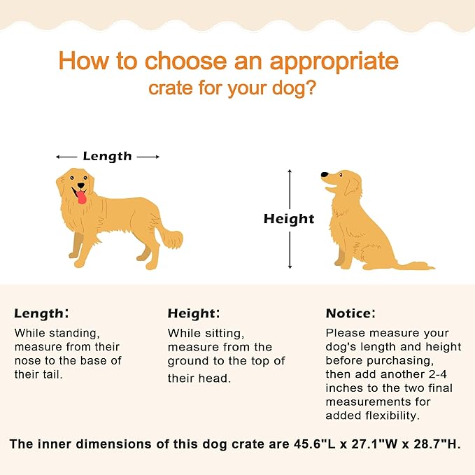 48" Heavy Duty Dog Crate Furniture for Extra Large Dogs, Enclosed Design with 0.5 inch Holes, Indestructible Metal Kennel for High Anxiety Dogs, Chew Proof Pet Cage House Indoor, Brown-Mewly Pet