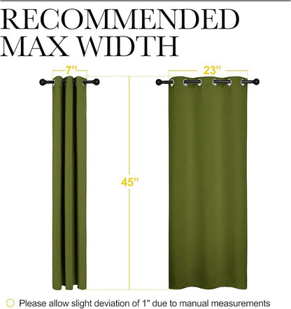 NICETOWN Christmas Bedroom Curtain Panels Blackout Draperies, Thermal Insulated Solid Grommet Blackout Drapes for Window Decoration (1 Pair, 29 by 45 inches, Olive Green)