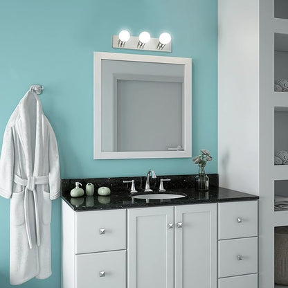 Design House 519280 Contemporary 3-Light Indoor Vanity Light Dimmable for Bathroom Bedroom Vanity Makeup, Satin Nickel