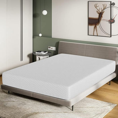 BestMassage | 10 Inch Full Mattress | Gel Memory Foam | Medium Firm Feel | White | Bed in a Box, CertiPUR-US Certified | Pressure Relief, Cooling Ventilated Foam | Breathable Knit Cover