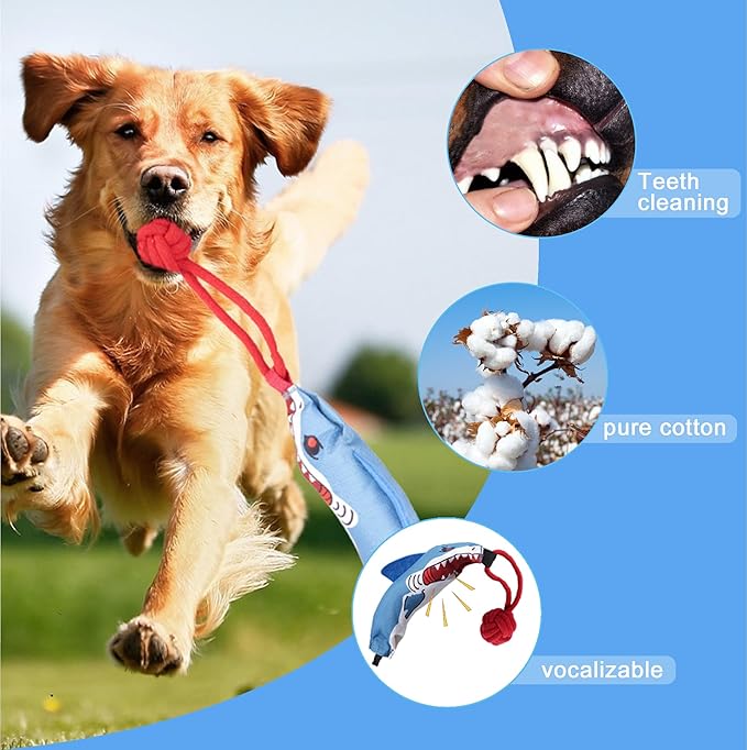 Dog Tree Tug of War Toy with Handles,Tethered Tug of War Outdoor Toy with Squeaky Self Play for Aggressive Chewers, Durable Bungee Cord with Chew Ball-Mewly Pet