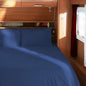 Mellanni RV Short Queen Sheets - 4 PC Iconic Collection Bedding - Hotel Luxury, Extra Soft, Cooling Bed Sheets - Deep Pocket up to 10 inch (RV/Short Queen, Navy Blue)