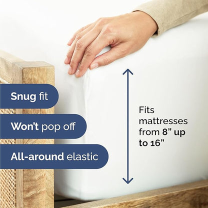 Twin 4 Piece Sheet Set - Comfy Breathable & Cooling - Ultra Soft Hotel Luxury Bedding Set with 8-16 Inch Deep Pockets - 1 Flat & 1 Fitted Sheet & 2 Pillowcases - Cozy, Wrinkle Free & Easy Care - White