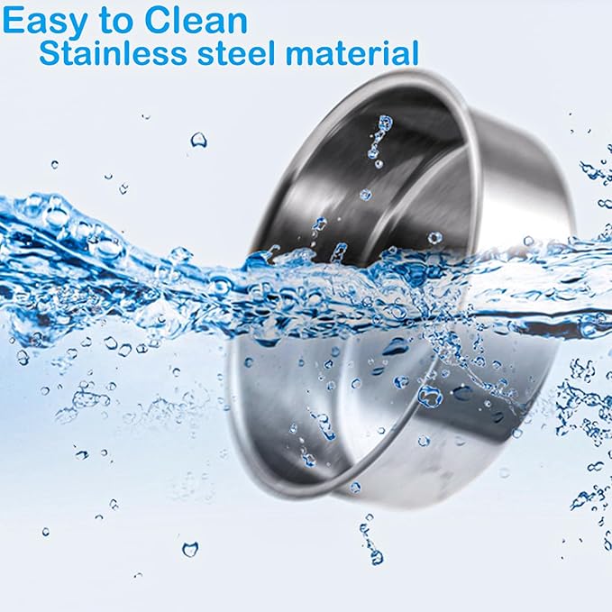 HERCOCCI Dog Crate Bowl, Removable Stainless Steel Pet Kennel Cage Hanging Food Bowls and Water Feeder Coop Cup Prevent Overflow for Puppy, Medium Dog, Cat, Rabbit, Ferret-Mewly Pet