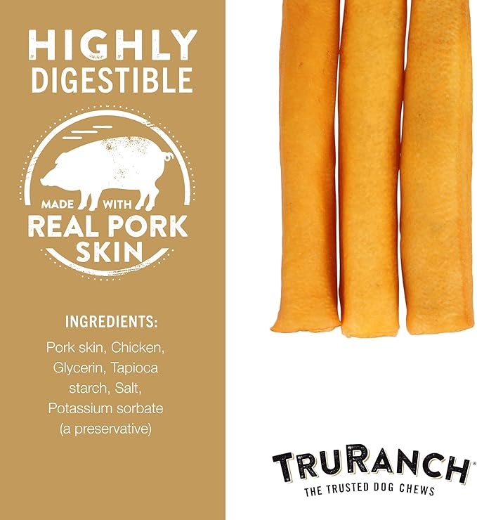 Large Pork Skin Rolls - Smoked Collagen Rolls - Collagen Chews for Dogs - Real Pork Skin - Rawhide Alternative - Easy to Digest Treat, 1 Bag, 3 Count-Mewly Pet