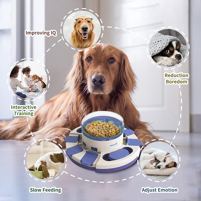 Dog Puzzle Toys for Boredom and Mental Stimulation, Interactive Slow Food Feeder Dispenser, Professional Level 2 in 1 for Large/Medium/Small Dogs-Mewly Pet