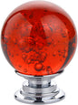 10 PCS Crystal Cabinet Knobs Round Glass Bubbles Dresser Knobs Smooth Drawer Knobs Handle for Home, Cabinet, Drawer and Dresser Hardware with 3 Different Size Screws, 30MM (Red)