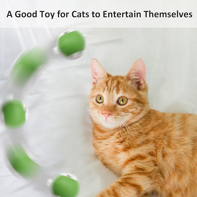Chewie Viral Rolling Ball, Interactive Cat Toys Ball for Indoor, Cats Interactive Self Rolling Ball Dog Ball Automatic Cat Toy 360° Smart Automatic Rolling Pet Ball (Green)-Mewly Pet