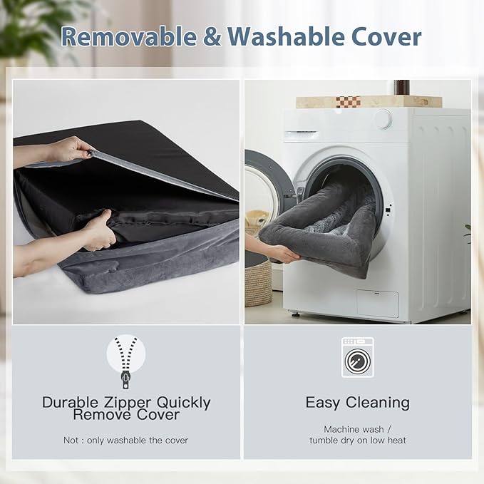 WNPETHOME XXL Extra Large Dog Bed, Washable Dog Couch with Removable Waterproof Cover, Orthopedic Large Pet Sofa Bed with Bolster Sides for Sleeping-Mewly Pet