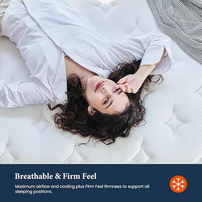 Coolvie 12 Inch Hybrid Twin XL Mattress -Firm Feel -Support Foam with Strong Pocket Springs - Extra Lumbar&Shoulder Support for Back&Stomach Sleepers, CertiPUR-US® Certified Foam,XL Long Size