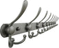 Dseap Coat Rack Wall Mount - 38” Long 10-Tri-Hooks Heavy Duty Coat Hanger Rail Wall Hooks for Hanging Coats Hats Clothing Clothes Purse Mudroom Entryway, Gray