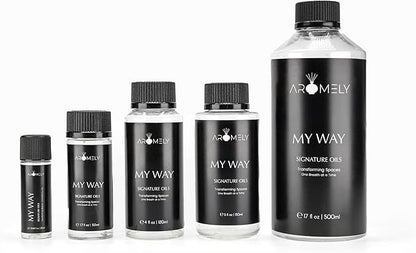 AROMELY My Way Essential Diffuser Oil Blend - Inspired by 1 Hotel® - Luxurious Fragrance with Notes of Leather, Cardamon, Lemon, Cedarwood, Iris and Amber. (500ml (17 Fl Oz), My Way)