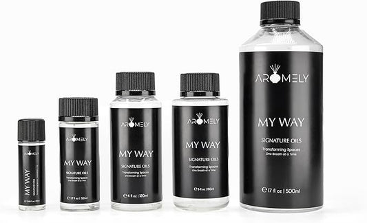 AROMELY My Way Essential Diffuser Oil Blend - Inspired by 1 Hotel® - Luxurious Fragrance with Notes of Leather, Cardamon, Lemon, Cedarwood, Iris and Amber. (500ml (17 Fl Oz), My Way)