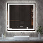 LED Mirror for Bathroom, 36x36 Inch, 3 Colors Dimmable CRI>90 Double Lights, Enhanced Anti-Fog, Hanging Plate Wall Mount Lighted Vanity Mirror