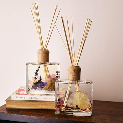 Rosy Rings Botanical Apricot Rose Reed Diffuser 13oz - Essential Oil Reed Diffuser, Home Fragrance Products, Fragrance Diffuser Gift for Home Décor