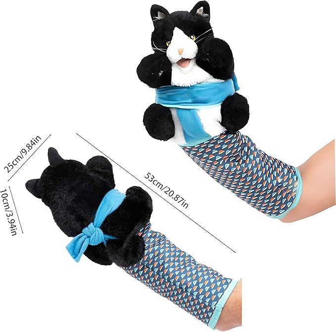 Mouse and Cat Wrestling Toy Puppet, Wrestler Play Doll Glove, Animal Arm Hand Funny Interactive Mice Cat Toy for Pet Lovers-Mewly Pet