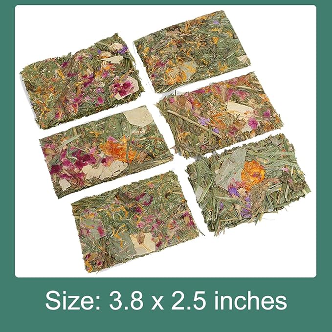 Abizoo Rabbit Treat,Natural Molar Timothy Hay Herbal Floral Scent Snack Chew Toys Gift for Bunny Chinchillas Hamster Gerbils,12 Pcs Small Animals Cage Accessories Guinea Pig Treats-Mewly Pet