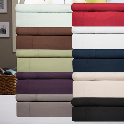 Cal King Size Bed Sheets - 6 Piece 1500 Supreme Collection Fine Brushed Microfiber Deep Pocket California King Sheet Set Bedding - 2 Extra Pillow Cases, Great Value, California King, Navy