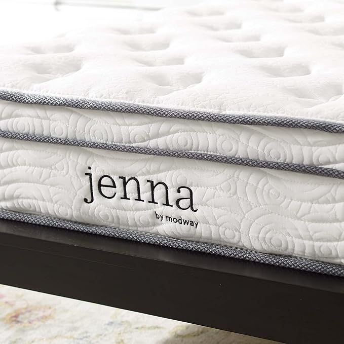 Modway Jenna 8” Innerspring and Memory Foam Queen Mattress With Individually Encased Coils