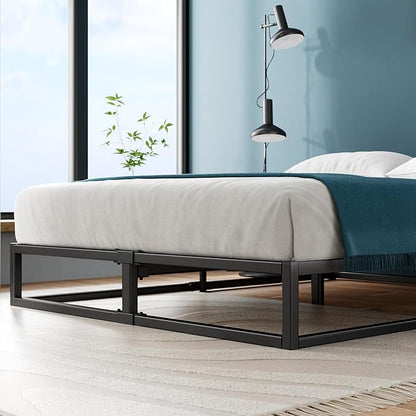 Zinus Joseph 10 Inch Platform Bed Frame, Wood Slat Support, No Box Spring Needed, Eco Friendly WonderBox(TM) Packaging, Easy Assembly, Black, Twin