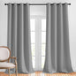 NICETOWN Blackout 102 inch Curtains for Living Room, Grommet Thermal Curtains Room Darkening Window Treatments Sound Reducing for Bedroom, Silver Grey, 2 Panels, W52 x L102