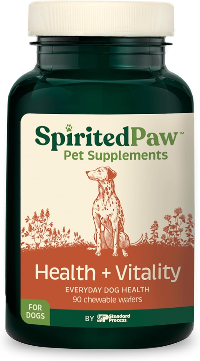 Health + Vitality for Dogs - Pet Supplement for Immune System, Coat, Liver Health & More - Dog Multifunctional Support with Choline, Calcium, Zinc, & Vitamins D and A - 90 Chewable Wafers-Mewly Pet