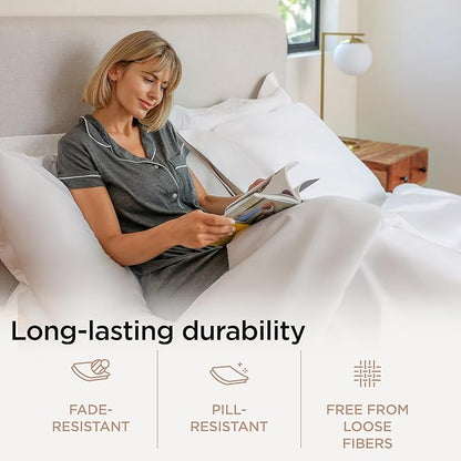 Threadmill Luxury 800 Thread Count Twin 100% Cotton Sheets - Hotel White Sateen Weave Bed-Sheets, Better Than Egyptian Cotton,3 Pc Solid Soft Bedding Set, Fits 15" Deep Pocket