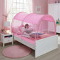 Alvantor Mosquito Net Bed Canopy Tents Dream Privacy Space Twin Size Sleeping Tents Indoor Pop Up Portable Frame Breathable Cottage Pink (Mattress Not Included)
