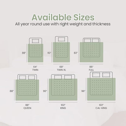 Utopia Bedding Comforter Duvet Insert, Quilted Comforter with Corner Tabs, Box Stitched Down Alternative Comforters Queen Size (Sage Green)