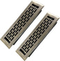 2x10 Inches 2 Pack Heavy Duty Walkable Floor Register - Easy Adjust Air Supply Lever Decorative Floor Vent Covers - Boston Design Vent Covers for Home - Antique Brass