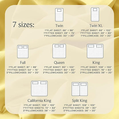 LuxClub 3 PC Sheet Set Bed Sheets Deep Pockets 16" Eco Friendly Wrinkle Free Cooling Machine Washable Hotel Bedding Silky Soft - Lemon Twin XL