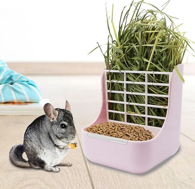 Litewoo Rabbit Hay Feeder Food Bowl Feeding Rack for Small Animal Guinea Pig Chinchilla Bunny Cage Accessories-Mewly Pet