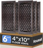 4x10 Inches 6 Pack Heavy Duty Walkable Floor Register - Easy Adjust Air Supply Lever Decorative Floor Vent Covers, Boston Design Vent Covers for Home - Oil Rubbed Bronze