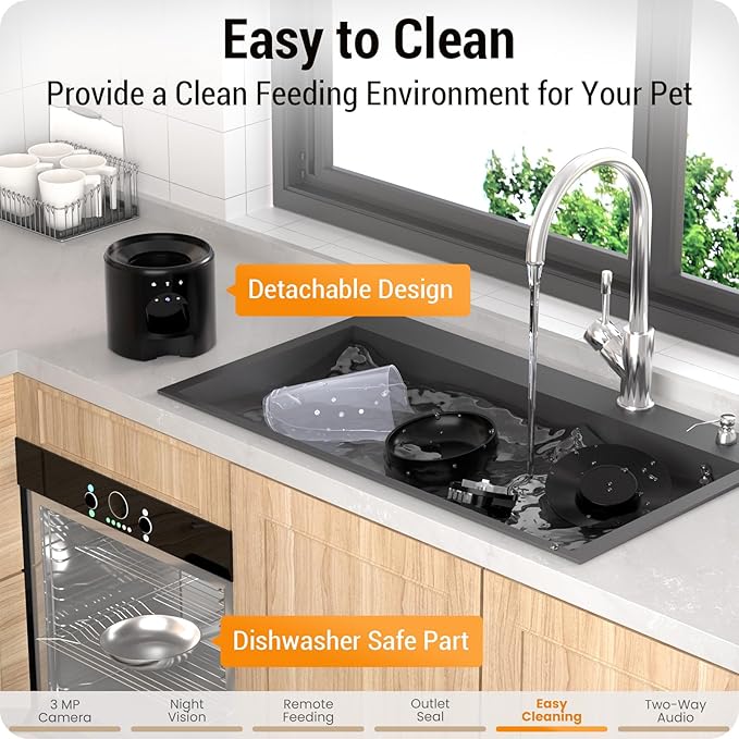 Automatic Cat Feeder with 2K HD Camera: 5G WiFi Automatic Dog Feeder with Sealed Outlet,Cat Food Dispenser with Freshness for Multiple Pets,Detachable for Easy Clean-21 Cup (5L Food Storage)-Mewly Pet