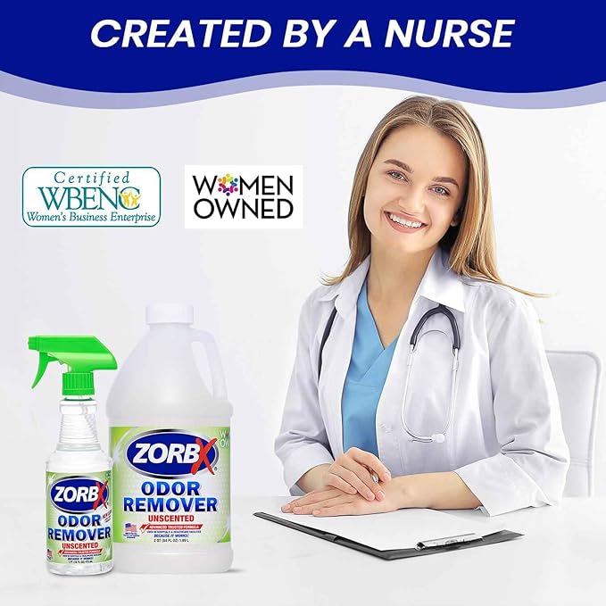 ZORBX Unscented Odor Eliminator for Strong Odor 16 Oz + 64 Oz - Used in Hospitals & Healthcare Facilities - Advanced Trusted Formula, Fast-Acting Odor Remover Spray for Dog, Cat, House & Carpet-Mewly Pet