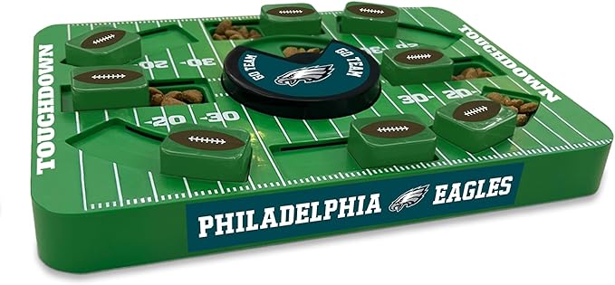 Pets First NFL Philadelphia Eagles Large Puzzle Toy, New Size, Interactive Dog Treat Puzzle, Slow Feeding Toy-Mewly Pet