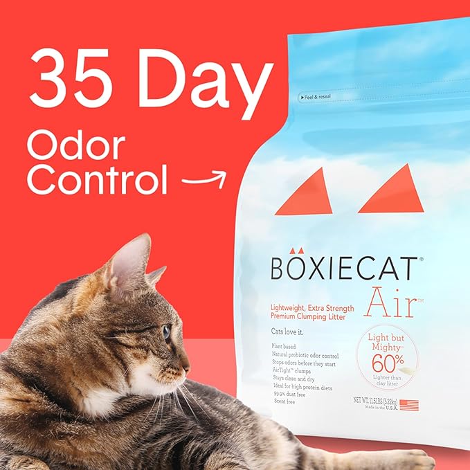 Boxie® Extra Strength Cat Litter, Lightweight 35-Day Odor Control, Clumping, 6.5lb-Mewly Pet