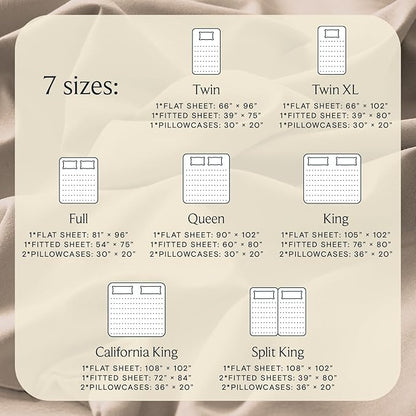 LuxClub 5 PC Split King Sheet Set, Breathable Luxury Bed Sheets, Deep Pockets Wrinkle Free Cooling Sheets Machine Washable Hotel Bedding Silky Soft - Light Khaki Split King