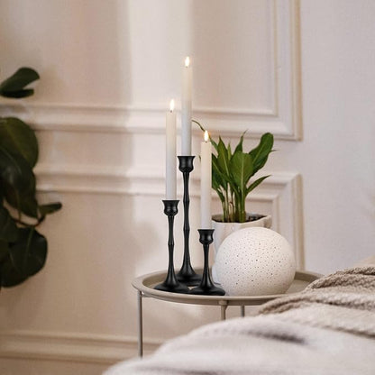 Candle Stick Candle Holder Set of 3 Black Candlestick Holders Taper Candle Holders for Table Centerpiece Decor Metal Candle Stick Holder Vintage Candle Holder for Wedding Party Home Decor