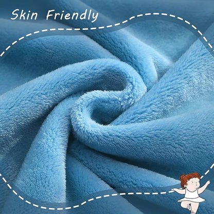 Exclusivo Mezcla Fleece Throw Blanket for Couch, Super Soft and Warm Blankets, Washed Blue Throw All Season Use, Cozy, Plush, Lightweight, 40x50 inches