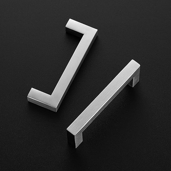 Ravinte 32 Pack 3-3/4 Inch Square Cabinet Handles Satin Nickel Pulls Brushed Nickel Drawer Pulls Kitchen Cupboard Hardware for Cabinets Cupboard Drawer Handles