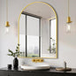 Delma Arched Bathroom Mirror, 26"x38" Wall Mounted Vanity Mirror for Bedroom, Living Room and Entryway, Gold