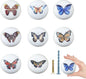 JamJam 8Pack 1.5" Cute Unique Nursery Kids Ceramic Butterflies Cupboard Cabinet Door Furniture Dresser Drawer Pulls and Knobs