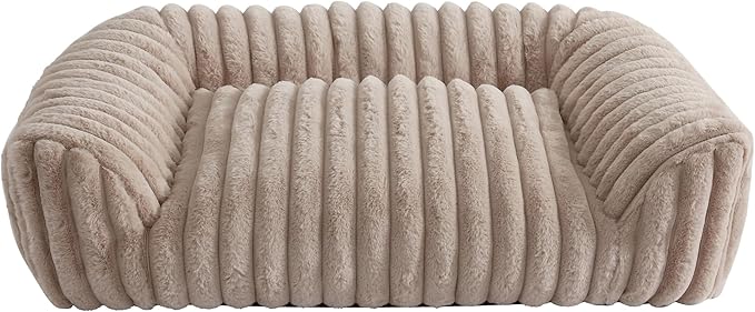 Arlee Saddle Sofa Memory Foam Pet Bed, Comfortable & Washable, Ideal for Dogs and Puppies, Extra Comfort, Couch Design, Crate & Kennel Furniture, Pet Supplies & Essentials, Tan, Medium-Mewly Pet
